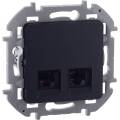 INSPIRIA Розетка компьютерная двойная RJ45 категория 5Е UTP антрацит