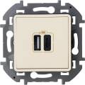 INSPIRIA Зарядное устройство USB А+С 3000мА 5Вслоновая кость