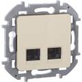 INSPIRIA Розетка компьютерная двойная RJ45 категория 6 UTP слоновая кость