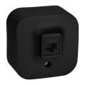 Розетка для открытой установки компьютерная RJ45, кат.5E, UTP, черная, матовая, IEK 782480