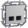 INSPIRIA Розетка компьютерная двойная RJ45 категория 6 UTP алюминий