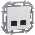 INSPIRIA Розетка компьютерная двойная RJ45 категория 6 UTP белый