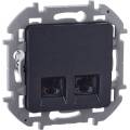 INSPIRIA Розетка компьютерная двойная RJ45 категория 6 UTP антрацит