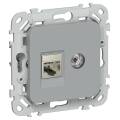 FLITE Розетка 2-местная RJ45/TV категория 5Е STP РКТВ5е-2-1-ФлС серый IEK