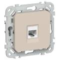 FLITE Розетка компьютерная RJ45 категория 6 UTP РК6-1-0-ФлЛ льняной IEK