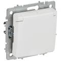 BRITE Розетка 1-местная с заземлением с защитными шторками и крышкой 16А IP20 РСбш10-3-БрАБ арктичес