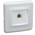 Розетка 1-местная компьютерная RJ45 кат.5е РК10-ВБ белый VEGA, GENERICA EKV15-K01-DM