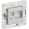 SKANDY Розетка компьютерная двойная RJ45 кат.5E SK-K03S серебряный IEK