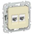 FLITE Розетка 2-местная RJ45/RJ11 категория 5Е/3 UTP РКТ5е/3-2-0-ФлН навахо IEK