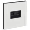 FORTE&PIANO Розетка компьютерная двойная RJ45 кат.6 FP234M металл белый IEK