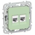 FLITE Розетка 2-местная компьютерная RJ45 категория 6 UTP РК6-2-0-ФлФ фисташковый IEK