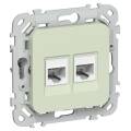FLITE Розетка 2-местная RJ45/RJ11 категория 5Е/3 UTP РКТ5е/3-2-0-ФлП панг IEK