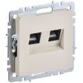 BRITE Розетка компьютерная двойная RJ45 кат.5E РК10-2-БрКр бежевый IEK
