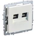 BRITE Розетка компьютерная двойная RJ45 кат.6 РК11-2-БрЖ жемчуг IEK