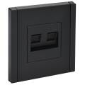 FORTE&PIANO Розетка двойная RJ11+RJ45 кат.5E FP135 черный IEK