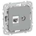 FLITE Розетка 2-местная RJ45/TV категория 5Е UTP РКТВ5е-2-0-ФлС серый IEK