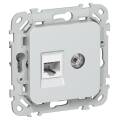 FLITE Розетка 2-местная RJ45/TV категория 5Е UTP РКТВ5е-2-0-ФлЖ жемчуг IEK