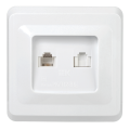 Розетка 2-местная RJ11/RJ45 РК/Т12-ВБ белый VEGA, GENERICA EIV20-K01-DM