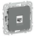 FLITE Розетка компьютерная RJ45 категория 6 UTP РК6-1-0-ФлМА мокрый асфальт IEK