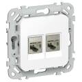 FLITE Розетка 2-местная компьютерная RJ45 категория 6 STP РК6-2-1-ФлБ белый IEK