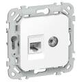 FLITE Розетка 2-местная RJ45/TV категория 6 UTP РКТВ6-2-0-ФлБ белый IEK