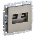 BRITE Розетка компьютерная двойная RJ45 кат.5E РК10-2-БрШ шампань IEK