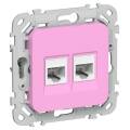 FLITE Розетка 2-местная компьютерная RJ45 категория 6 UTP РК6-2-0-ФлПр пурпурный IEK
