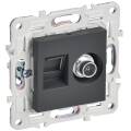 SKANDY Розетка двойная TV+RJ45 кат.5E SK-A14T титан IEK