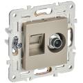 SKANDY Розетка двойная TV+RJ45 кат.6 SK-A15Sh шампань IEK