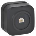 GLORY Розетка для открытой установки компьютерная RJ45 кат.5E РК10-ХЧм черный матовый IEK