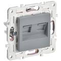 SKANDY Розетка компьютерная двойная RJ45 кат.6 SK-K04Gr серый IEK