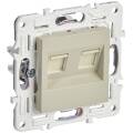 SKANDY Розетка компьютерная двойная RJ45 кат.5E SK-K03B бежевый IEK