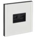 FORTE&PIANO Розетка двойная RJ11+RJ45 кат.5E FP235M металл белый IEK