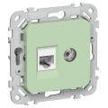 FLITE Розетка 2-местная RJ45/TV категория 5Е UTP РКТВ5е-2-0-ФлФ фисташковый IEK