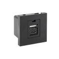 Розетка USB, 2-местная, тип A и С, 2.1А, черная, EKF E2MR2B-21USB-10-AC