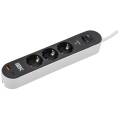 Фильтр сетевой СФ-03К 16А USB A+C 20Вт 3м 3х1,5мм2 черный IEK
