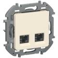 IEKINSPIRIA Розетка компьютерная двойная RJ45 категория 6 UTP 6738411 слоновая кость IEK