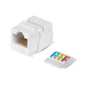 Вставка Keystone Jack RJ-45(8р8с), Кат.6, без инстр. Toolless, белая, Cabeus KJ-RJ45-Cat.6-Toolless