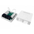 Розетка настенная 2 порта RJ45, UTP, кат.5e, Dual IDC, Hyperline SB1-2-8P8C-C5e-WH