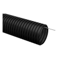 Труба гофрированная ПНД с протяжкой, d20мм, 100м, черная, IEK CTG20-20-K02-100-1