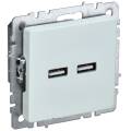 BRITE Розетка USB A+A 5В 3,1А РЮ10-1-БрЖ жемчуг IEK