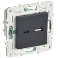 SKANDY Розетка USB A+C 3,1А SK-R14G графит IEK