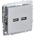 BRITE Розетка USB A+A 5В 3,1А РЮ10-1-БрА алюминий IEK