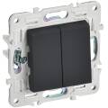 SKANDY Выключатель 2-клавишный 10А SK-V04G графит IEK