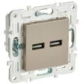 SKANDY Розетка USB A+A 3,1А SK-R15Sh шампань IEK