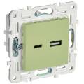 SKANDY Розетка USB A+C 3,1А SK-R14G мятный IEK