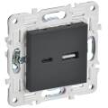 SKANDY Розетка USB A+C 18Вт SK-R13G графит IEK
