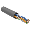 Кабель UTP 4 пары, Кат.5e, внутр., 0,48мм, LSZH нг(А)-HF, серый, 305м, GENERICA BC1-C5E04-121-305-T-R-G