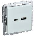 BRITE Розетка USB A+C 18Вт РЮ11-1-БрЖ жемчуг IEK