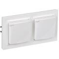BRITE Комплект 1-местная с заземлением с защитными шторками и крышкой 16А IP44 2 штуки в сборе с дво